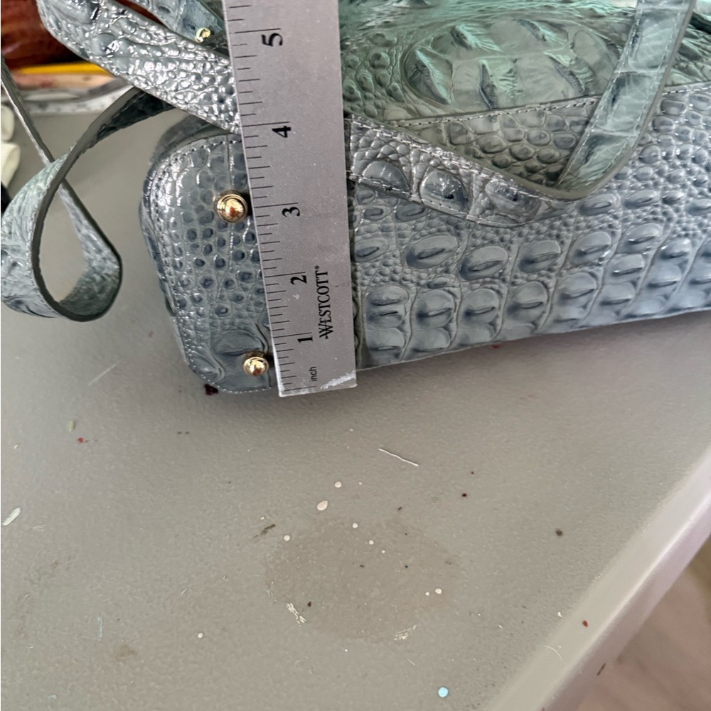 Brahmin Crocodile Embossed Gray /Blue Backpack - Picture 6 of 17